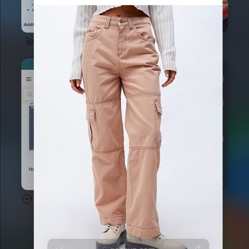 Kickers carpenter cargo pants - dusty pink, size 24 brand new with tags